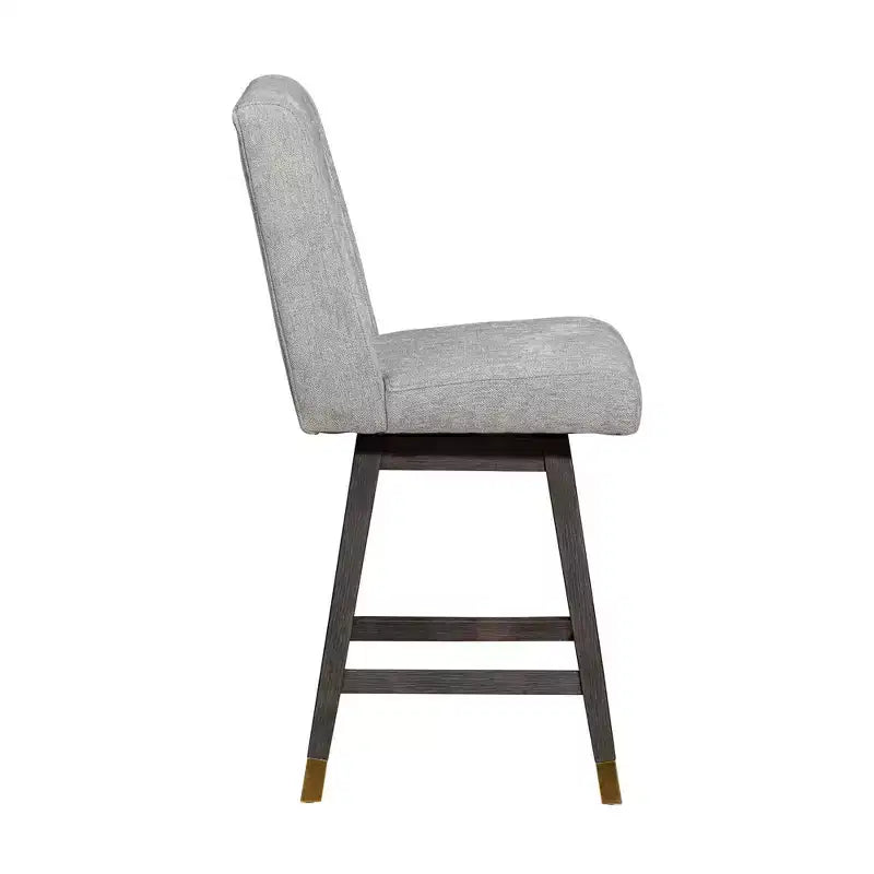 Armen Living Stancoste Wood Finish with Fabric Swivel Counter Height Barstool