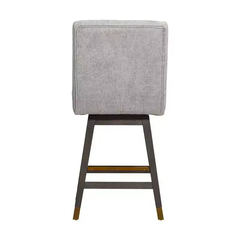 Armen Living Stancoste Wood Finish with Fabric Swivel Counter Height Barstool