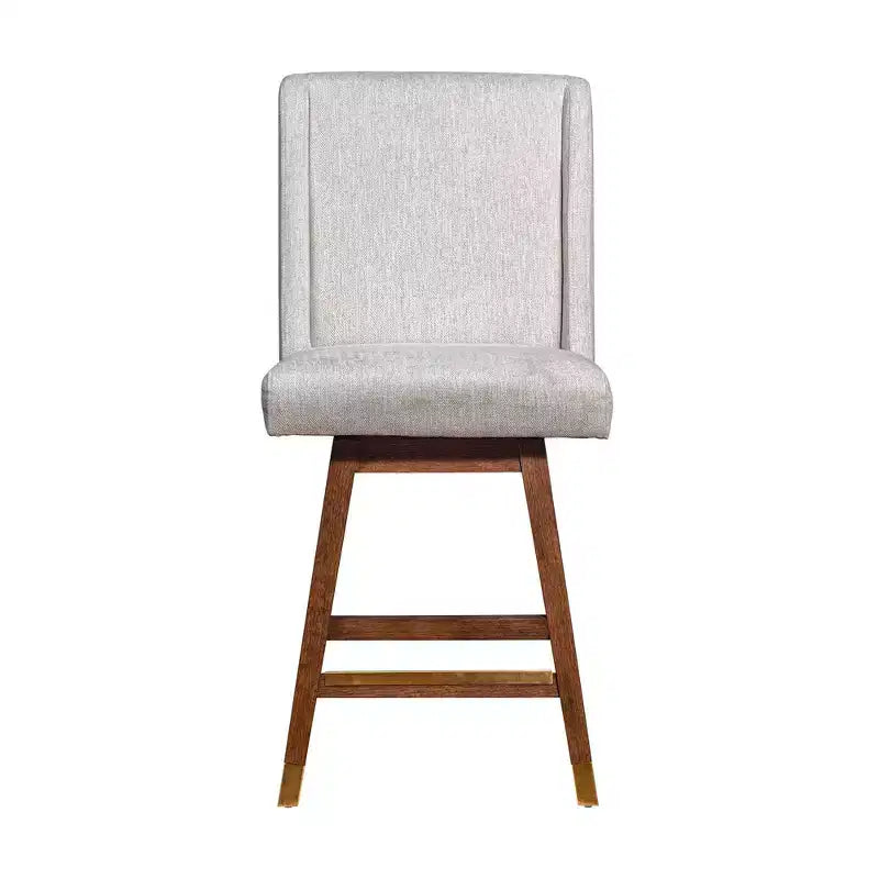Armen Living Stancoste Wood Finish with Fabric Swivel Counter Height Barstool