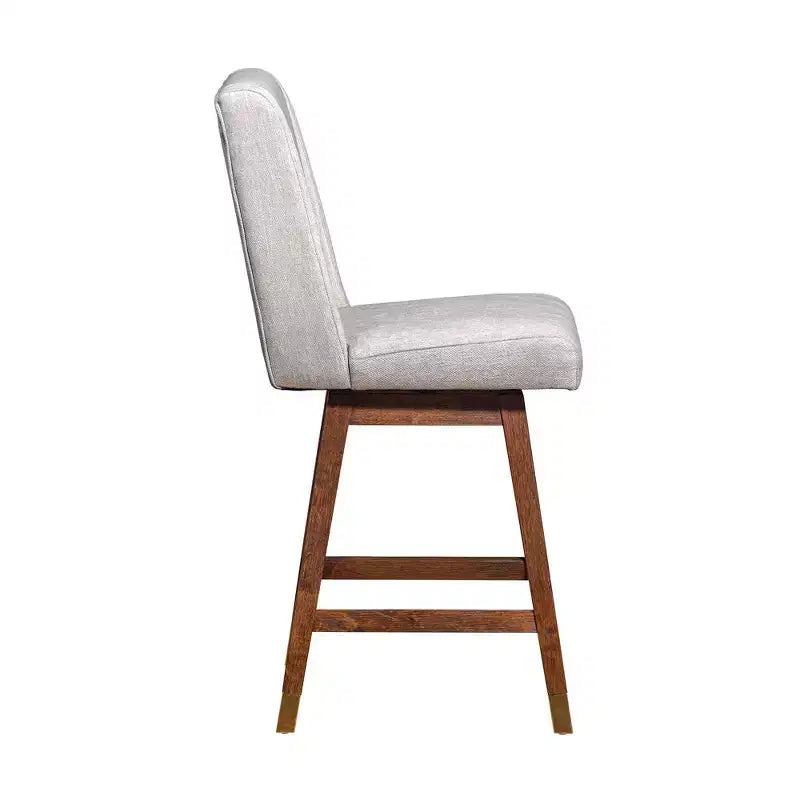 Armen Living Stancoste Wood Finish with Fabric Swivel Counter Height Barstool
