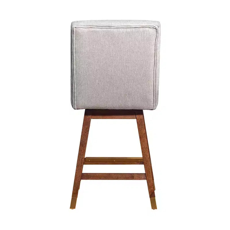 Armen Living Stancoste Wood Finish with Fabric Swivel Counter Height Barstool
