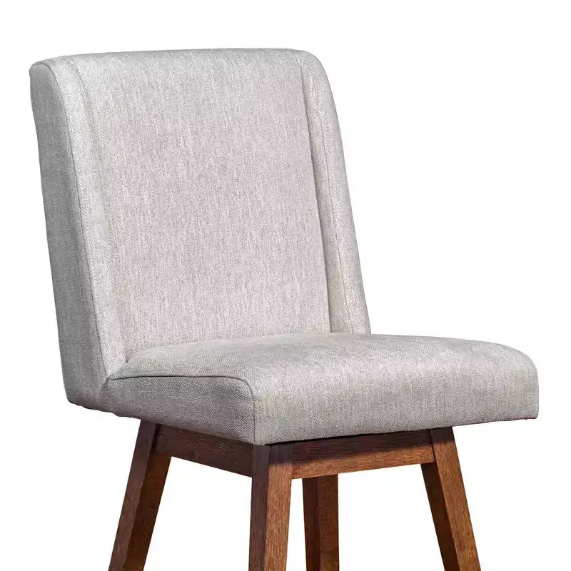Armen Living Stancoste Wood Finish with Fabric Swivel Counter Height Barstool