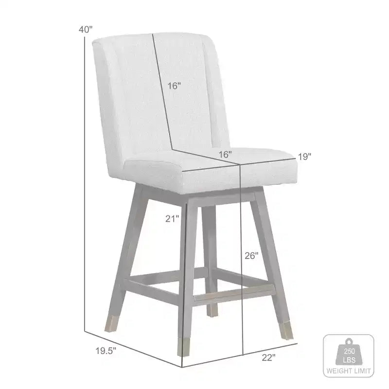 Armen Living Stancoste Wood Finish with Fabric Swivel Counter Height Barstool