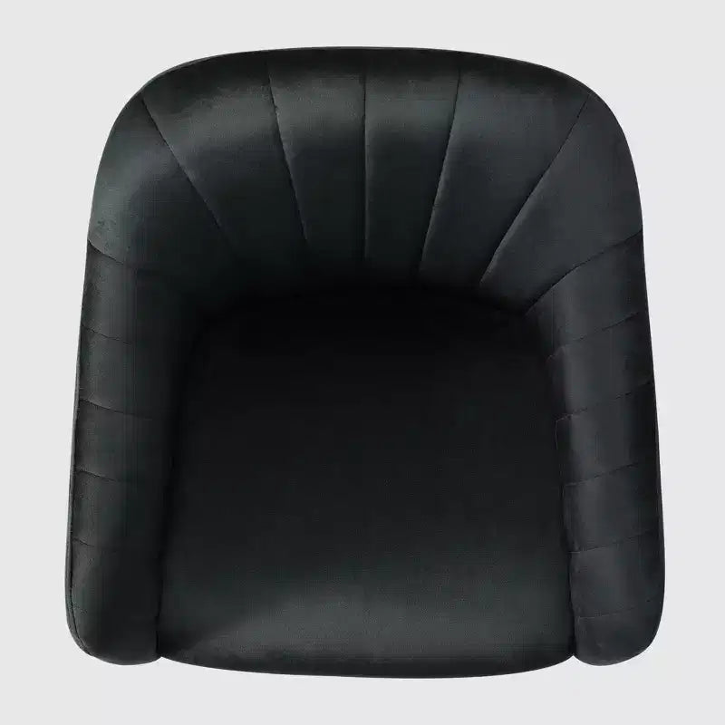 WestinTrends Phoebe Upholstered Velvet Swivel Vanity Office Chair With Wheels, Black