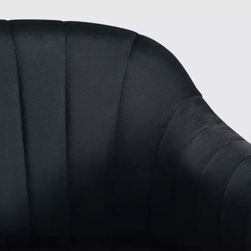 WestinTrends Phoebe Upholstered Velvet Swivel Vanity Office Chair With Wheels, Black