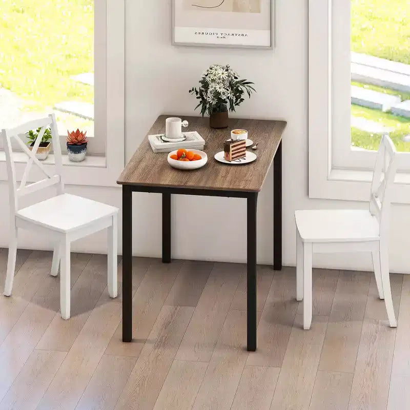 Costway Dining Chair Set of 2 Kitchen Side Chairs with Rubber Wood Legs & Cross Back White/Black/Brown