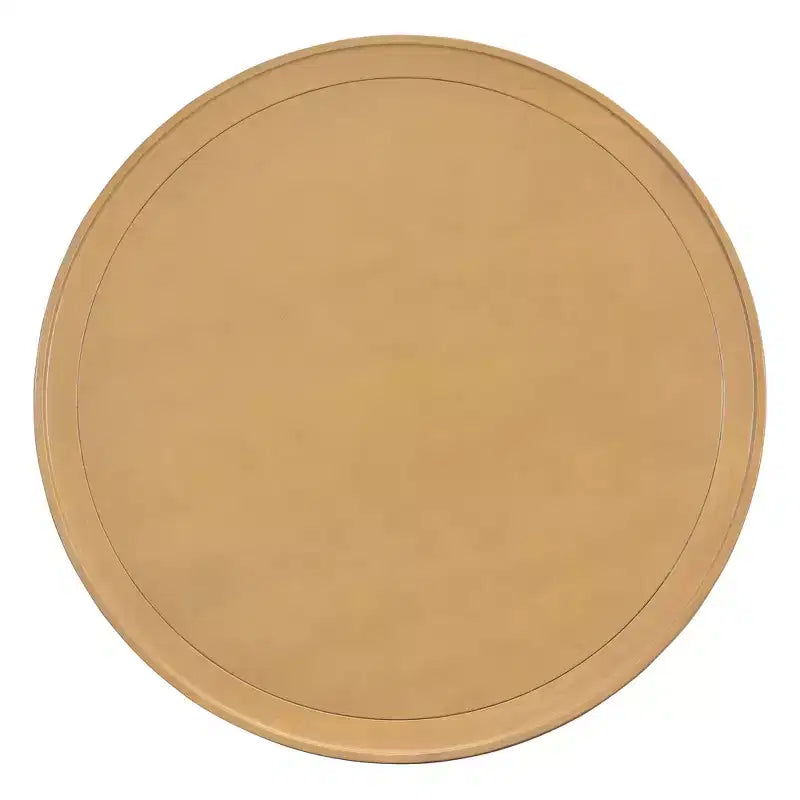 31.3''W 2-Tiered Round Rubber Wood Coffee Table with Storage Rattan Base 4B - ModernLuxe