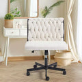 Erommy Armless Criss Cross Chair with Wheels, Height Adjustable Cross Legged Office Chair, Office Deak Chair for Office, Bedroom, Living Room