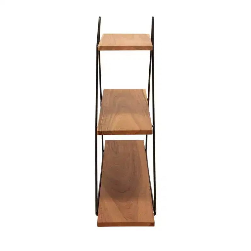 Decorative Triangle Wall Shelf for Home Decor - Elegant 3 Tier Shelf Organizer for Living Room, Bedroom and Office Spaces - 20, Brown