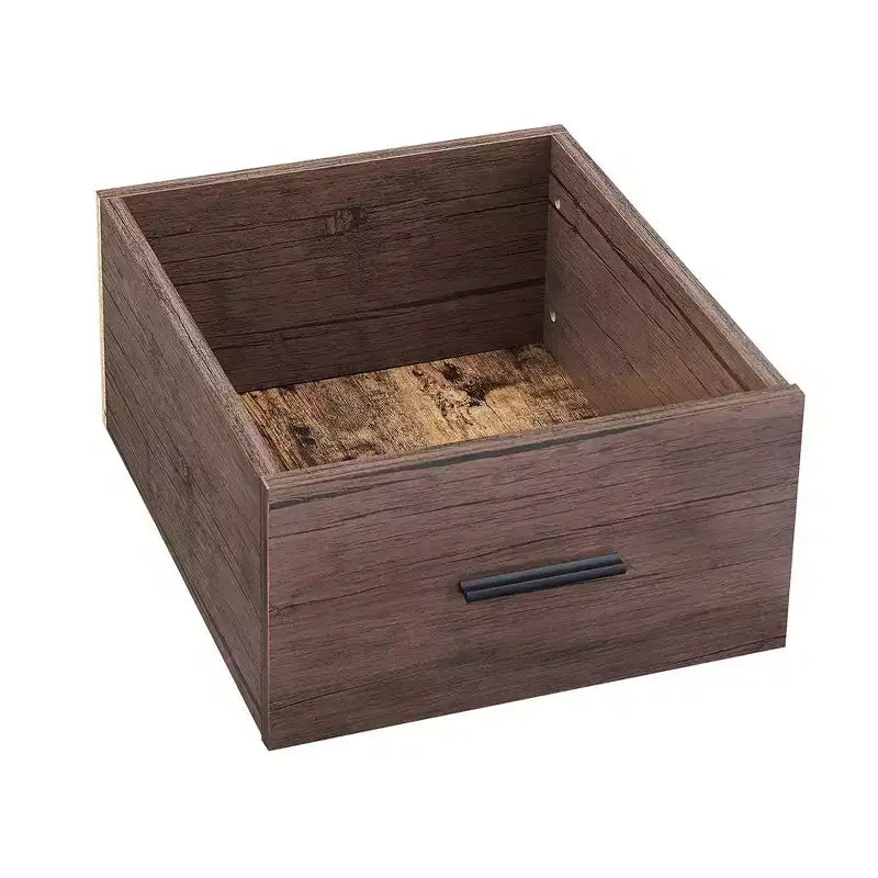 VECELO Modern Wooden Nightstand with Drawer Square End Bedside Tables with Open Shelf, Stable Metal Frame Small Side Tables