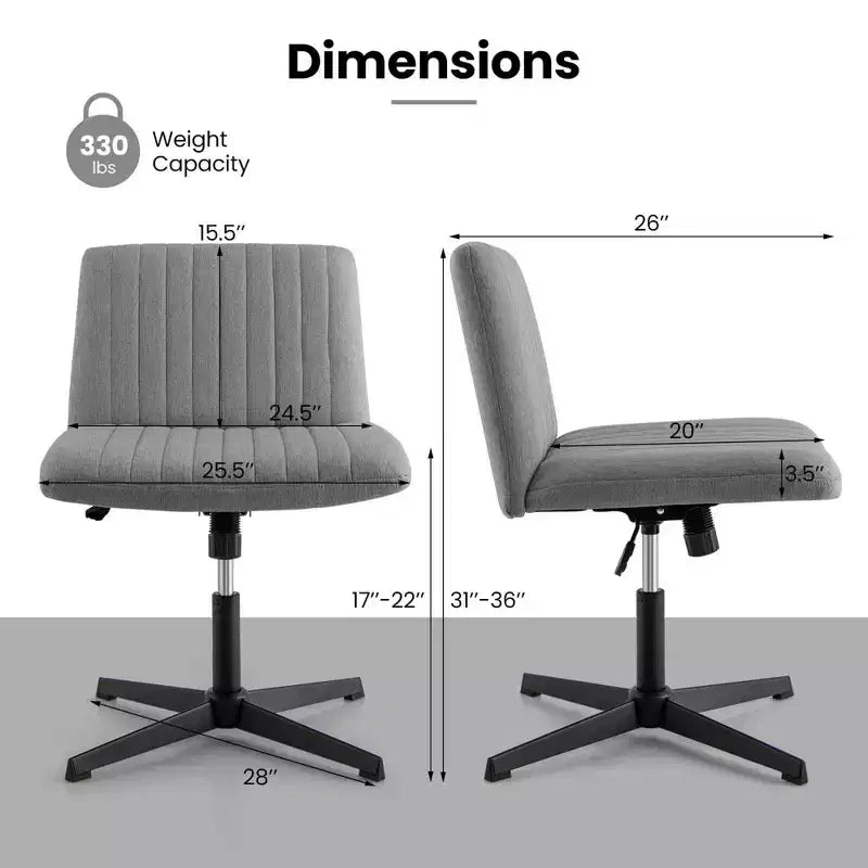 Costway Criss Cross Legged Office Chair Ergonomic Mid Back Computer Desk Chair Beige/Gray/Pink