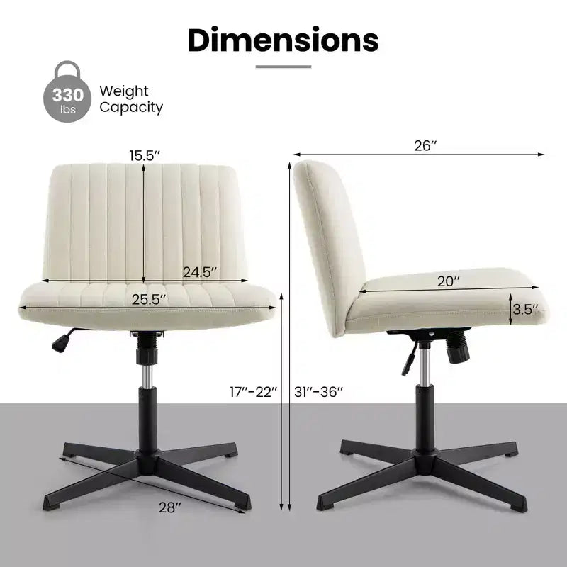 Costway Criss Cross Legged Office Chair Ergonomic Mid Back Computer Desk Chair Beige/Gray/Pink
