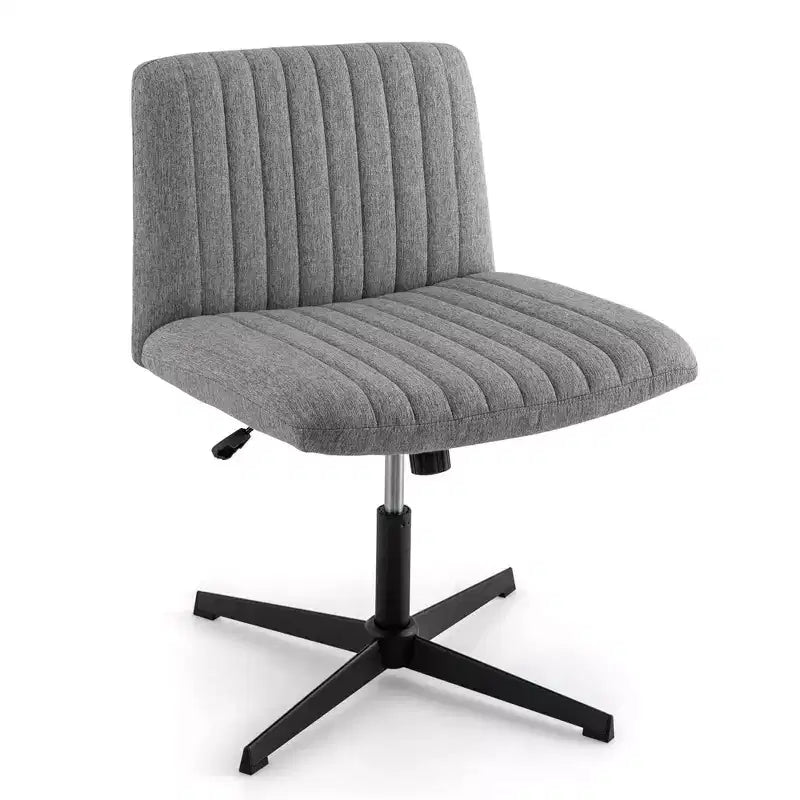 Costway Criss Cross Legged Office Chair Ergonomic Mid Back Computer Desk Chair Beige/Gray/Pink