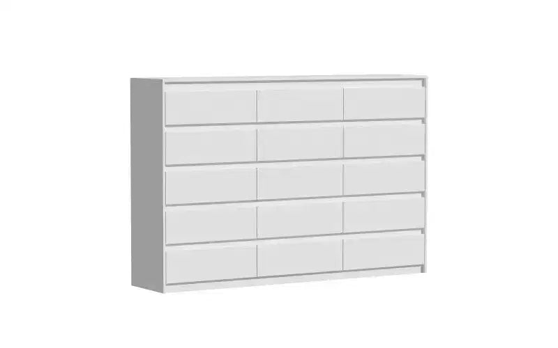 Famapy White Multifunctional Dresser 15 Drawer Storage Space Horizontal Dresser