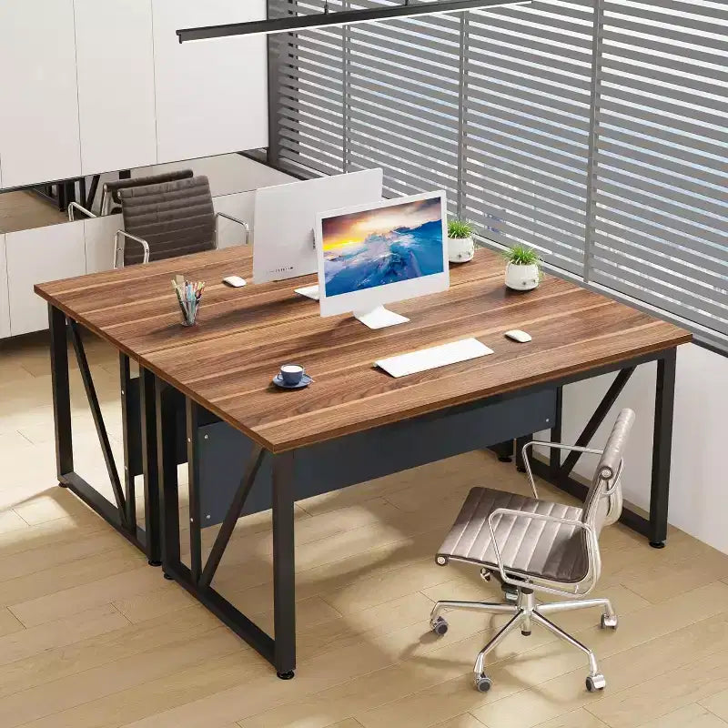 Lantine L Shaped Executive Computer Desk with Lateral File Cabinet