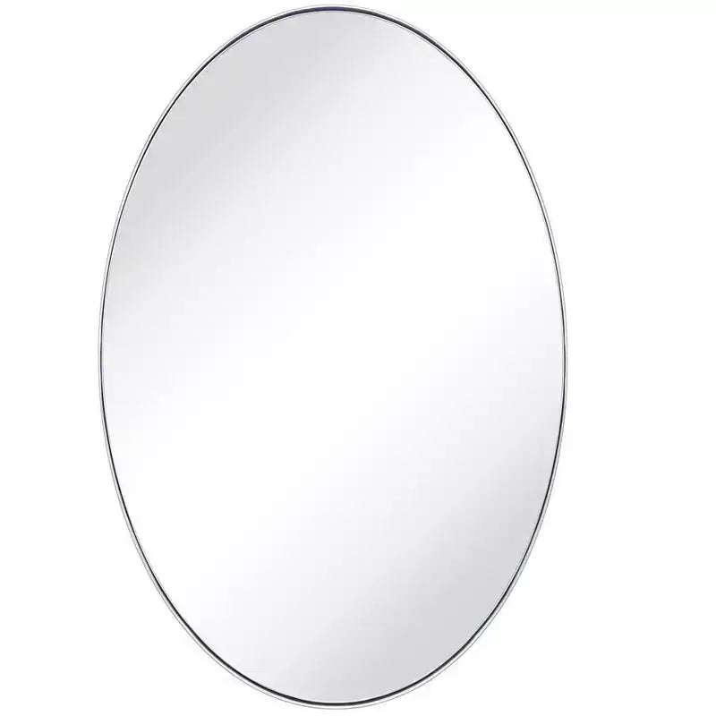 TEHOME Javell Oval Stainless Steel Framed Wall Mounted Bathroom Vanity Mirror