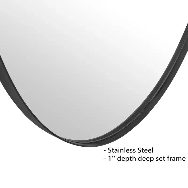 TEHOME Javell Oval Stainless Steel Framed Wall Mounted Bathroom Vanity Mirror