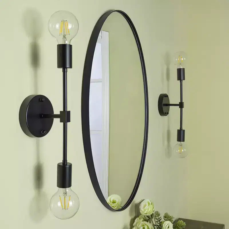 TEHOME Javell Oval Stainless Steel Framed Wall Mounted Bathroom Vanity Mirror