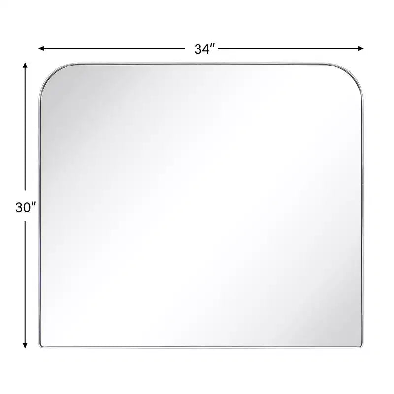 TEHOME Decole Large Rectangular Stainless Steel Framed Wall Mounted Bathroom Vanity Mirror