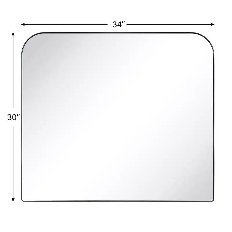 TEHOME Decole Large Rectangular Stainless Steel Framed Wall Mounted Bathroom Vanity Mirror