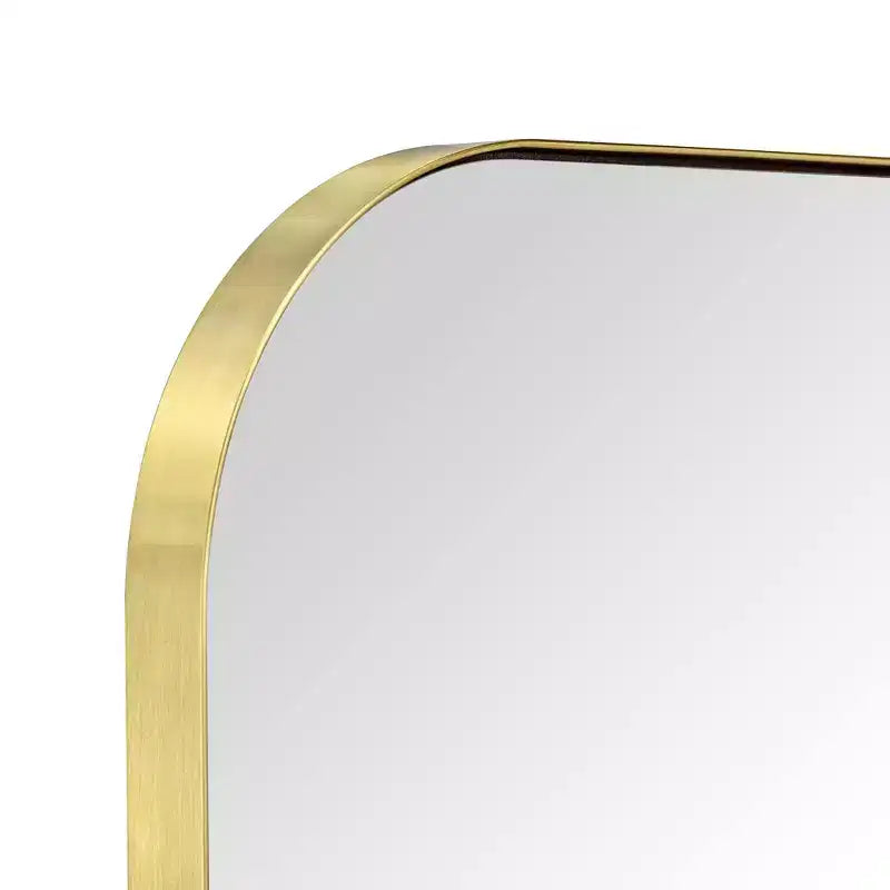 TEHOME Decole Large Rectangular Stainless Steel Framed Wall Mounted Bathroom Vanity Mirror