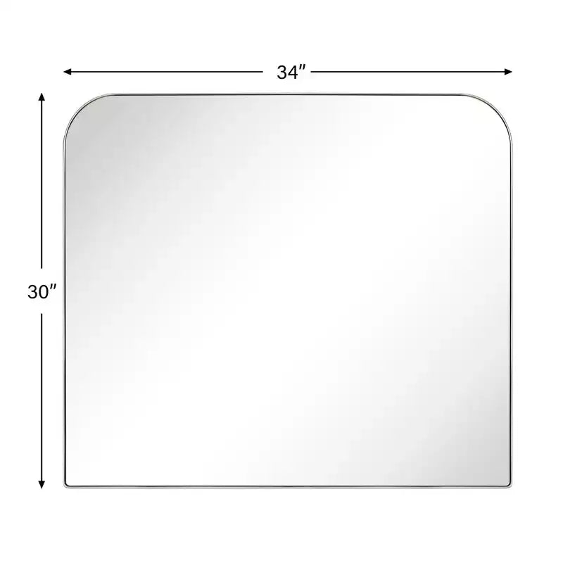 TEHOME Decole Large Rectangular Stainless Steel Framed Wall Mounted Bathroom Vanity Mirror