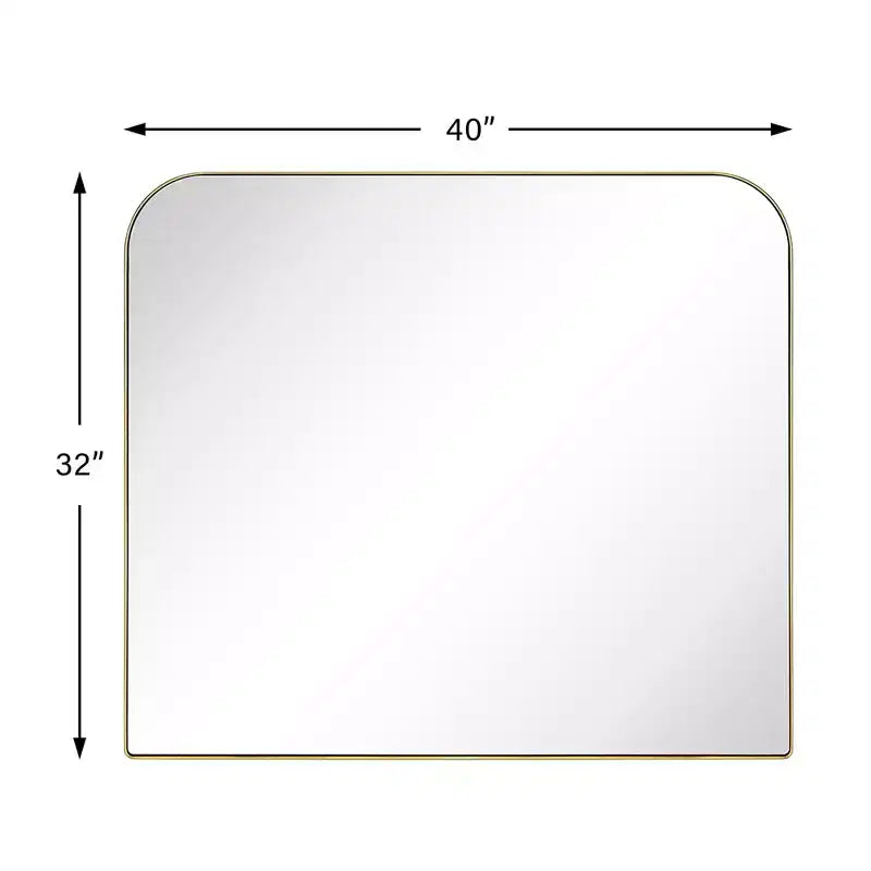 TEHOME Decole Large Rectangular Stainless Steel Framed Wall Mounted Bathroom Vanity Mirror