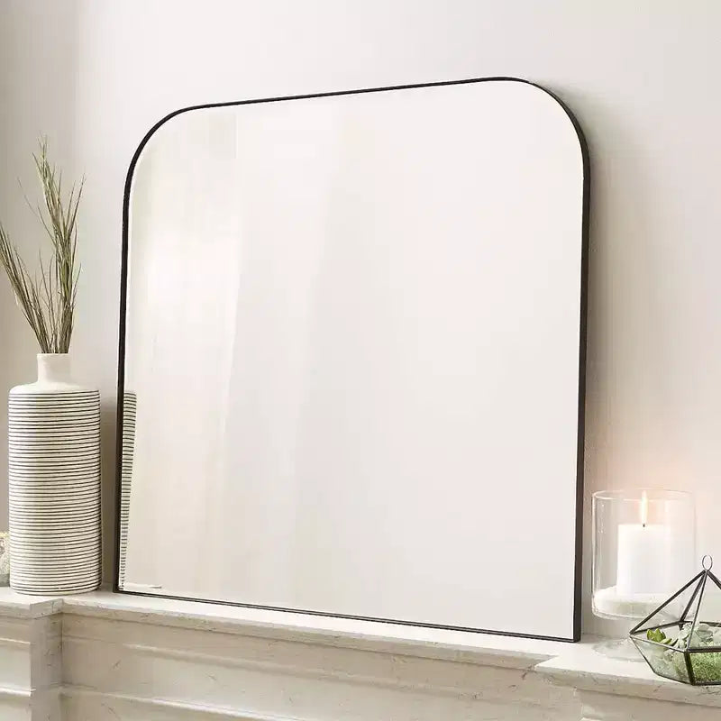 TEHOME Decole Large Rectangular Stainless Steel Framed Wall Mounted Bathroom Vanity Mirror
