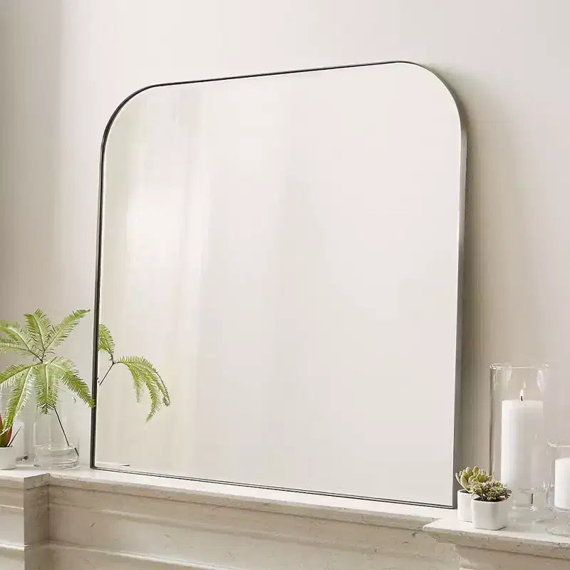 TEHOME Decole Large Rectangular Stainless Steel Framed Wall Mounted Bathroom Vanity Mirror