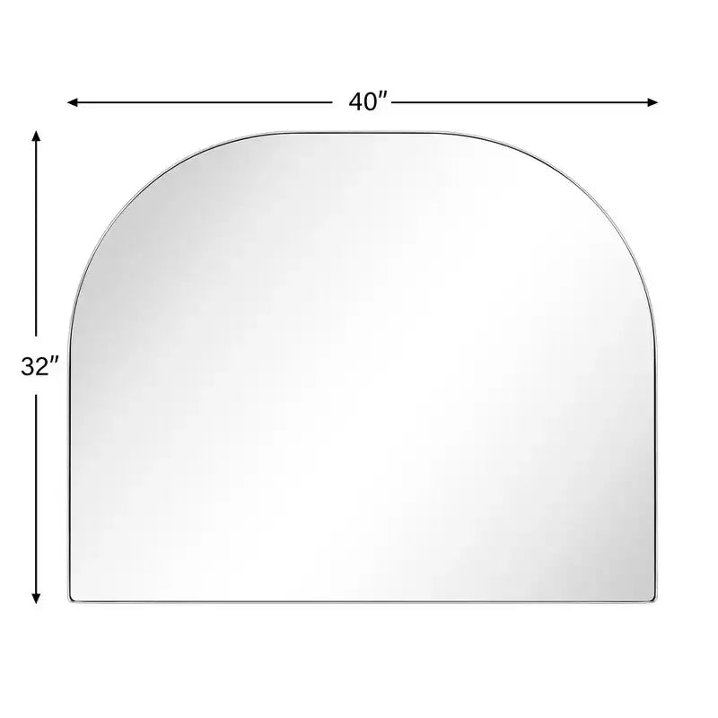 TEHOME Large Arched Metal Framed Wall Mounted Bathroom Vanity Mirror
