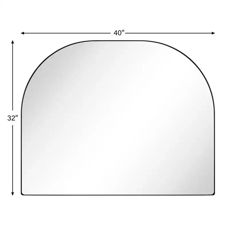 TEHOME Large Arched Metal Framed Wall Mounted Bathroom Vanity Mirror