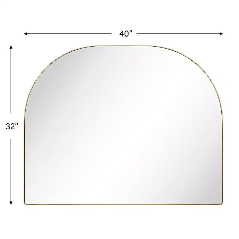 TEHOME Large Arched Metal Framed Wall Mounted Bathroom Vanity Mirror
