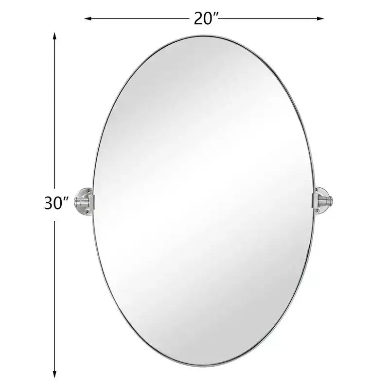 TEHOME Aura Pivoting Oval Metal Framed Wall Mounted Bathroom Vanity Mirror