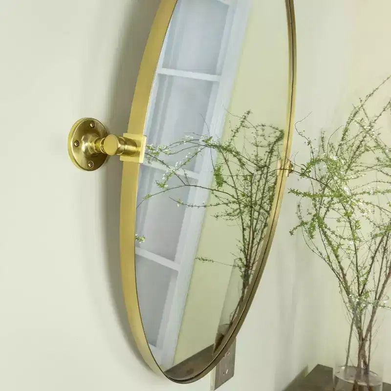 TEHOME Aura Pivoting Oval Metal Framed Wall Mounted Bathroom Vanity Mirror