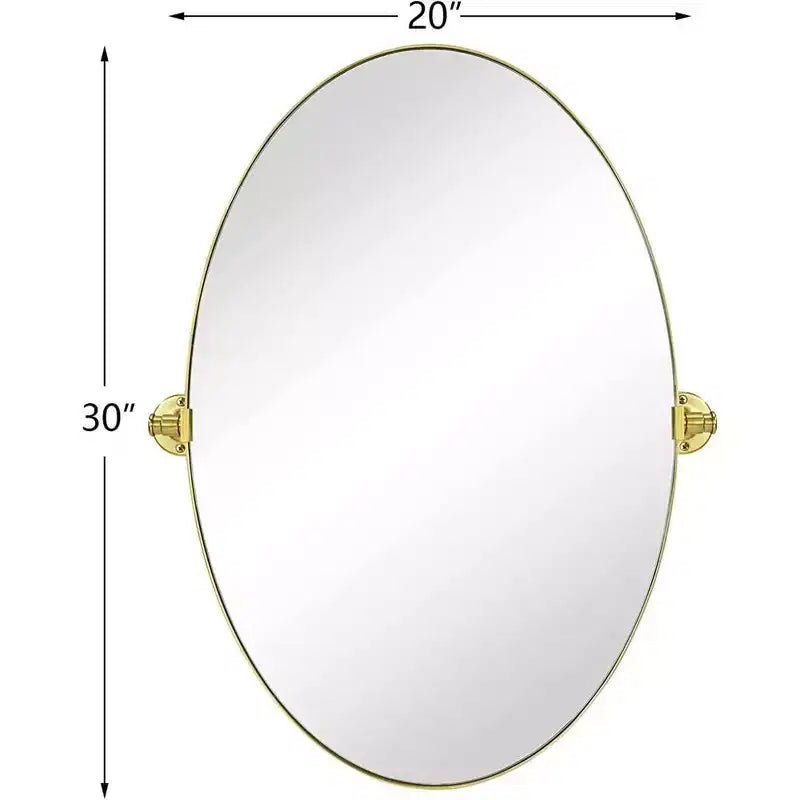 TEHOME Aura Pivoting Oval Metal Framed Wall Mounted Bathroom Vanity Mirror
