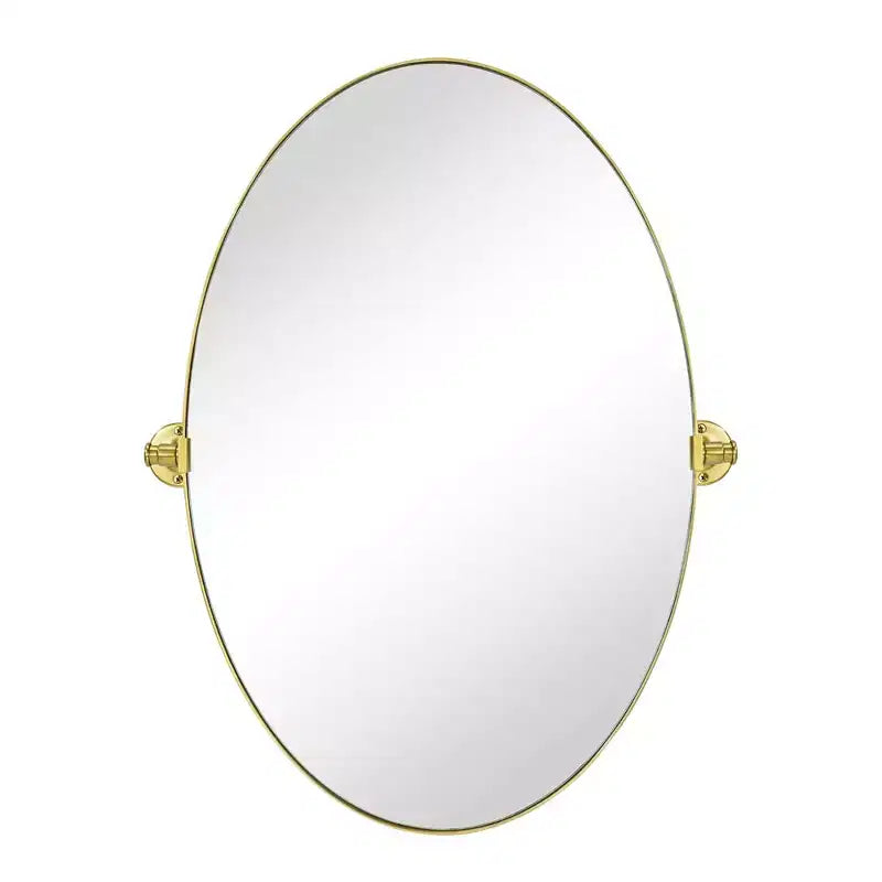 TEHOME Aura Pivoting Oval Metal Framed Wall Mounted Bathroom Vanity Mirror