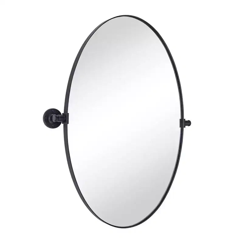 TEHOME Aura Pivoting Oval Metal Framed Wall Mounted Bathroom Vanity Mirror