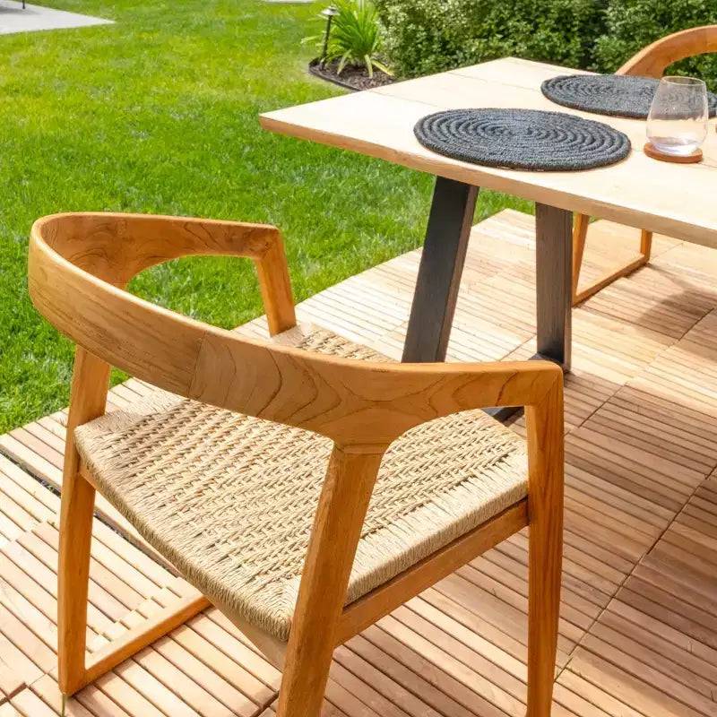 Nordic Teak Natural Indoor/Outdoor Dining Chair - Beige