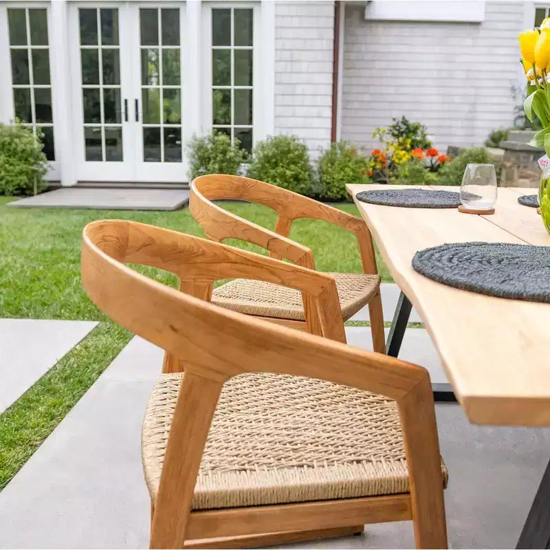 Nordic Teak Natural Indoor/Outdoor Dining Chair - Beige