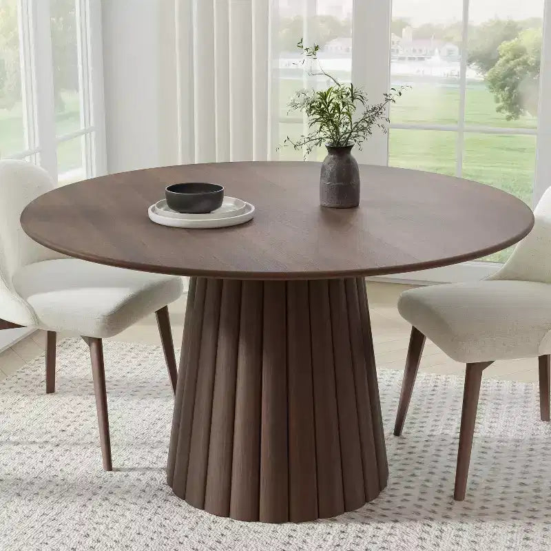 Dovelina 52 Round Dining Table Modern Wood Kitchen Table Dining Room Table for 6 People