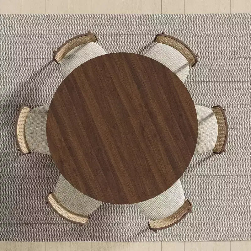 Dovelina 52 Round Dining Table Modern Wood Kitchen Table Dining Room Table for 6 People