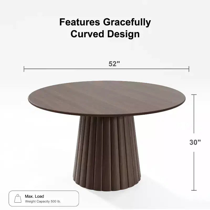 Dovelina 52 Round Dining Table Modern Wood Kitchen Table Dining Room Table for 6 People