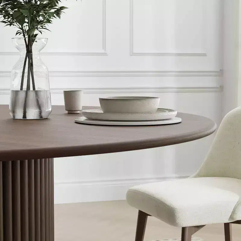 Dovelina 52 Round Dining Table Modern Wood Kitchen Table Dining Room Table for 6 People