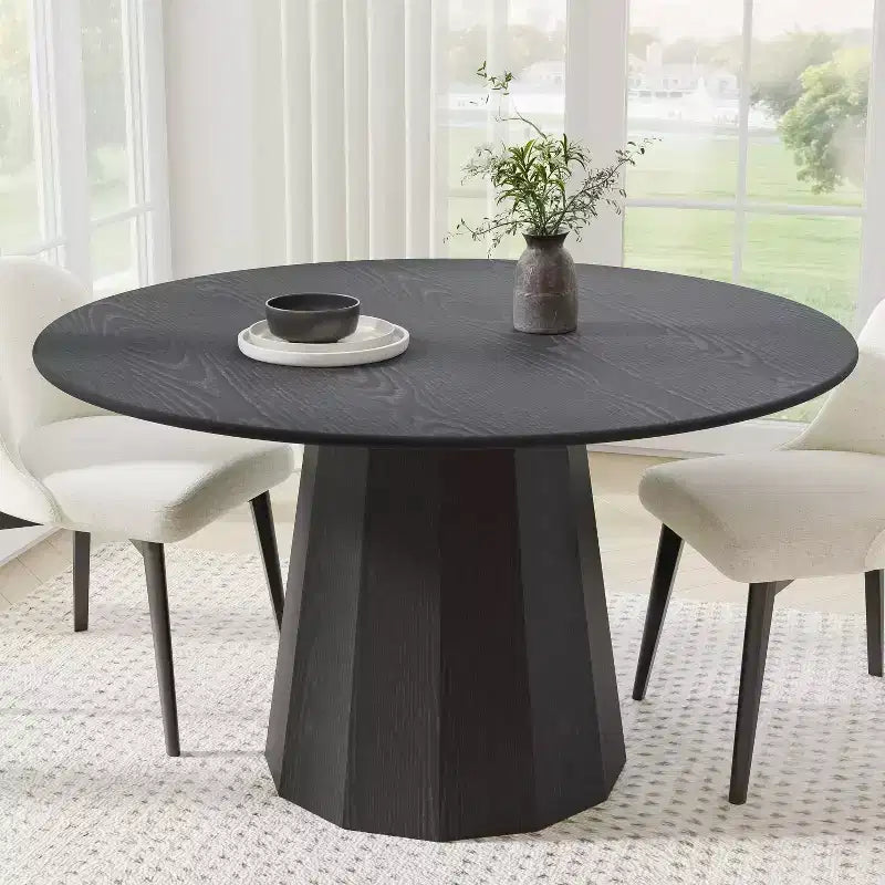 Dovelina 52 Round Dining Table Modern Wood Kitchen Table Dining Room Table for 6 People
