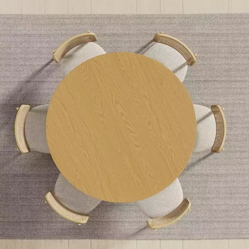Dovelina 52 Round Dining Table Modern Wood Kitchen Table Dining Room Table for 6 People
