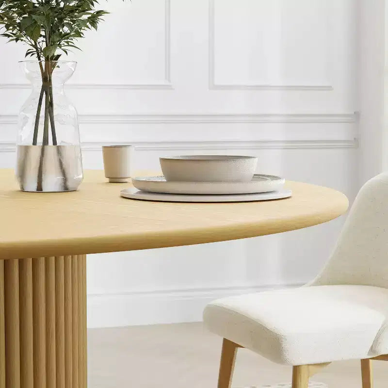 Dovelina 52 Round Dining Table Modern Wood Kitchen Table Dining Room Table for 6 People