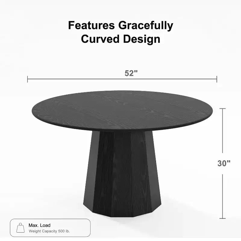 Dovelina 52 Round Dining Table Modern Wood Kitchen Table Dining Room Table for 6 People