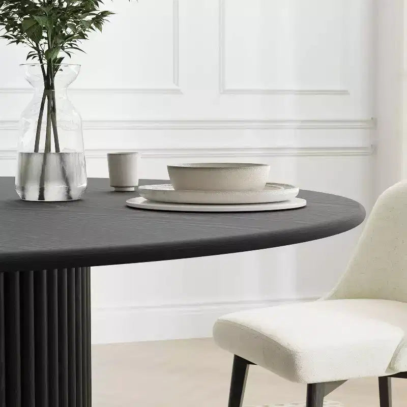 Dovelina 52 Round Dining Table Modern Wood Kitchen Table Dining Room Table for 6 People
