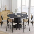 Dovelina 52 Round Dining Table Modern Wood Kitchen Table Dining Room Table for 6 People
