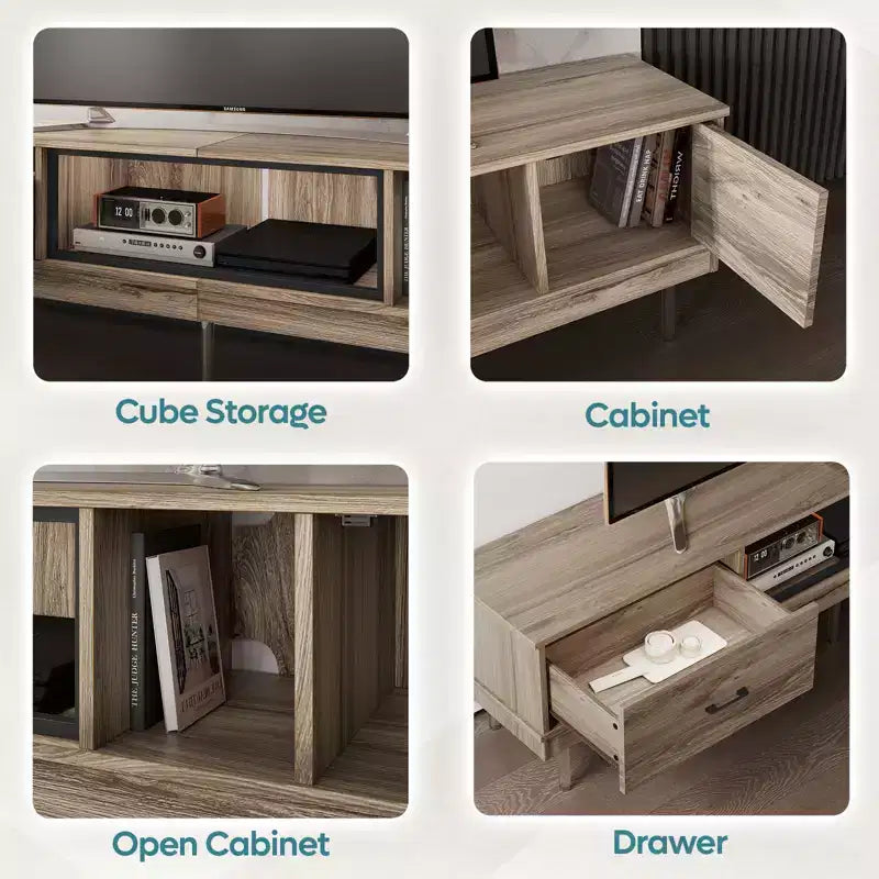 Bestier 80 TV Stand with Storage for TVs up to 85, LED High Glossy Entertainment Center with Drawer, TV Console Media Center with Open Shelves